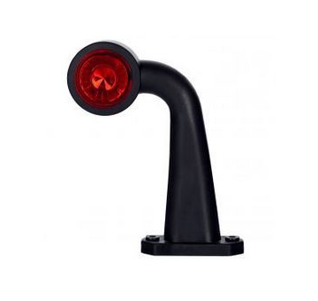 Světlo poziční - tykadlo dlouhé zahnuté červené LED, 12/24V, 45cm kábel, HORPOL, pravé