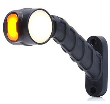 Světlo poziční - tykadlo dlouhé zkosené LED, 12/24V, WAS, pravé