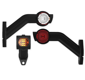 Světlo poziční - tykadlo dlouhé zkosené levé FRISTOM FT-140FLLED s kabelem 0,5m