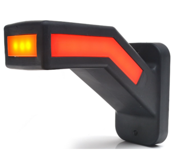 Světlo poziční - tykadlo dlouhé zkosené tříbarevné LED, 12/24V, WAS, levé