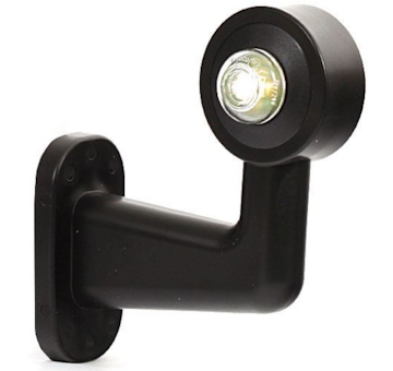 Světlo poziční - tykadlo krátké zahnuté dvoubarevné LED, 12/24V, 23cm kábel, WAS, levé