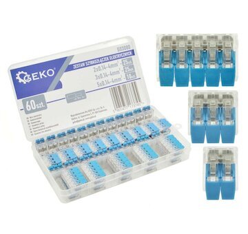 Svorky s páčkou na vodiče 0.14-4mm2 sada 60ks GEKO G03080
