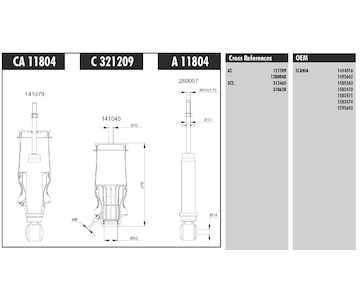 Tlumič kabiny SCANIA S4 zadní s měchem 3004.208