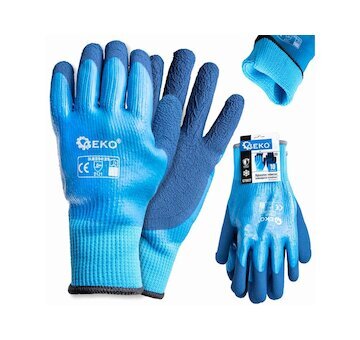 Voděodolné zateplené pracovní rukavice jersey latex velikost 10 GEKO G75037