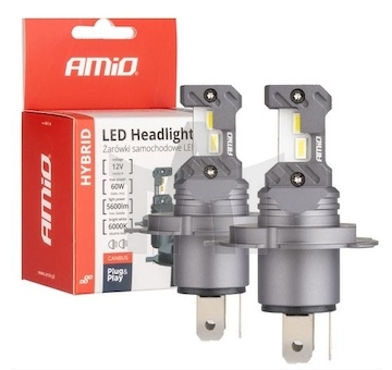 Žárovka 12V H4 LED sada 2ks 6000K 60W AMIO AM04114 