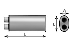 Střední tlumič výfuku, univerzální DINEX 50425