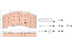 Sada brzdových destiček, kotoučová brzda TRW GDB5093