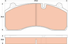 Sada brzdových destiček, kotoučová brzda TRW GDB5100