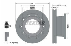 Brzdový kotouč TEXTAR 93117700