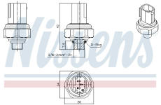 Tlakový vypínač, klimatizace NISSENS 301070