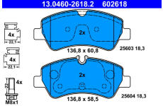 Sada brzdových destiček, kotoučová brzda ATE 13.0460-2618.2