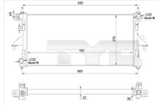Chladič, chlazení motoru TYC 709-0028-R