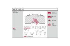 Sada brzdových destiček, kotoučová brzda MERITOR MDP3227K