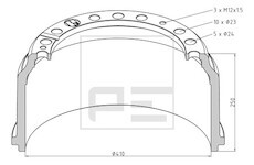 Buben brzdový MB 410X250 016.400-00A