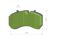 Destičky brzd. SAF, Schmitz 29318/9, 29328/9 vč. příslušenství 8044 BREMSKERL