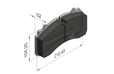 Destičky brzd.SAF/Wabco 22,5