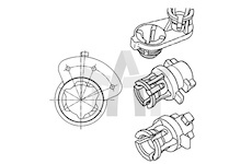 Držák, stavěcí prvek regulace sklonu světlometů HELLA 8HG 183 586-001