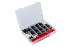 Kolíky plastové spojovací příchytky nástroje na demontáž sada 420ks RED TECHNIC RTKST0099