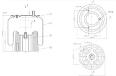 Měch pérování  SCHMITZ- NEW  komplet plast. zvon