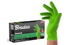 Nitrilové rukavice DIAMOND pevné odolné chemikáliím 50 ks zelené BRADAS (Velikost: M (7–8))