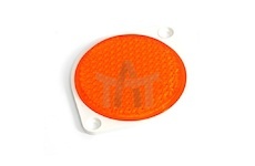 Odrazka kulatá s úchytem žlutá