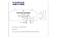 Sada brzdových destiček - kotoučová brzda FOMAR FG021381