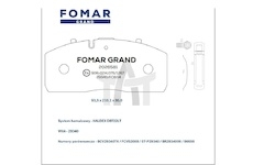 Sada brzdových destiček - kotoučová brzda FOMAR FG2026581