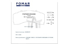 Sada brzdových destiček - kotoučová brzda FOMAR FG991681