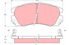 Sada brzdových destiček, přední Subaru Legacy TRW
