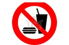 Samolepka zákaz vstupu s jídlem