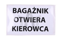 Samolepka zavazadlový prostor otevírá řidič