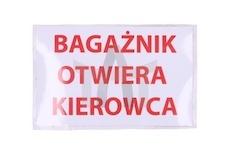Samolepka zavazadlový prostor otevírá řidič