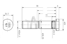 Šroub kola IVECO M20X1,5X90 DL.GW.40MM CSY AZIV-0016