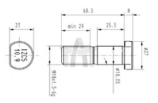 Šroub kola MB M18X1.5X60 dl. závitu 30mm CSY AZME-0023