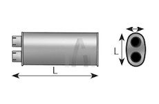 Střední-/zadní tlumič výfuku DINEX DIN49337