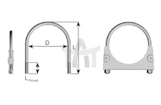 Svěrná objímka - výfukový systém DINEX DIN90076