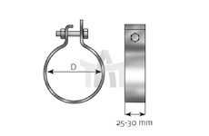 Svěrná objímka, výfukový systém DINEX DIN99775