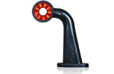 Světlo poziční - tykadlo dlouhé zahnuté dvoubarevné s otvorem LED, 18cm kábel, 12/24V, WAS, pravé