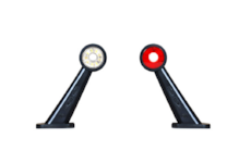 Světlo poziční - tykadlo dlouhé zkosené dvoubarevné LED s otvorem, 21cm kábel, 12/24V, WAS, levé