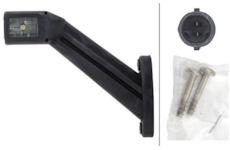 Světlo poziční - tykadlo dlouhé zkosené LED, 12/24V, 50cm kábel,HELLA, pravá